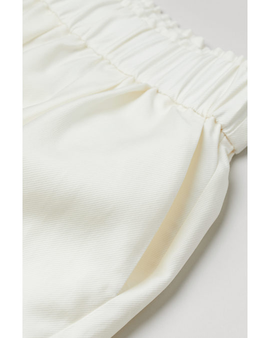 H&M Lyocell-blend Shorts White