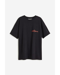 Oversize-T-Shirt mit Druck Schwarz/The Rolling Stones