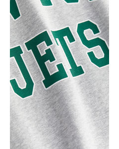 H&M+ Oversized T-shirt - Light grey marl/New York Jets - Ladies