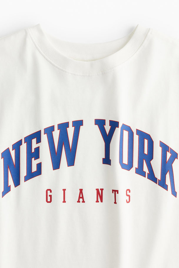 H&M Oversize-T-Shirt mit Druck Weiß/NFL