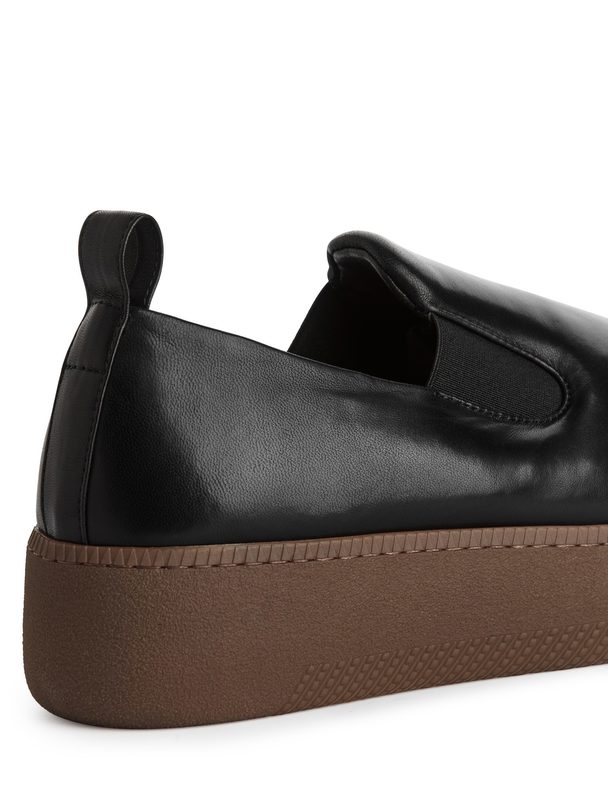Arket Platform Leather Slip-ons Black
