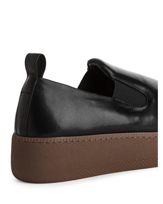 Arket Platform Leather Slip-ons Black
