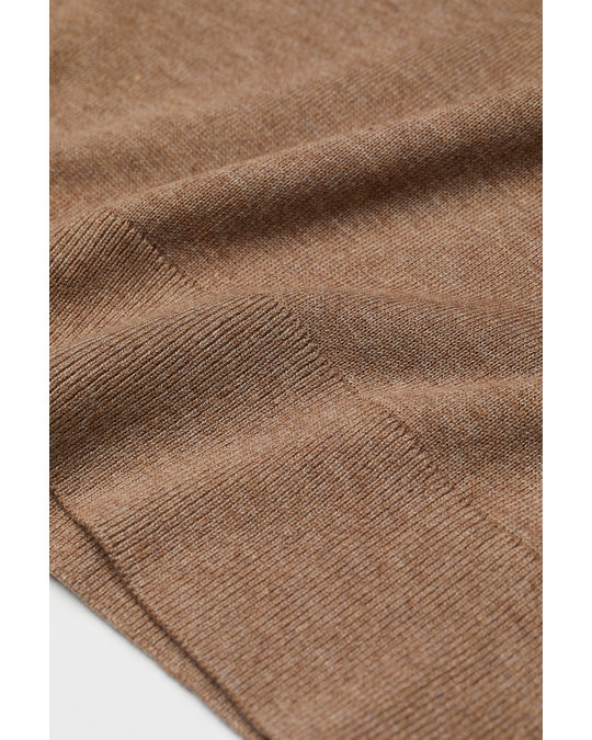 H&M Fine-knit Modal-blend Jumper Dark Beige Marl