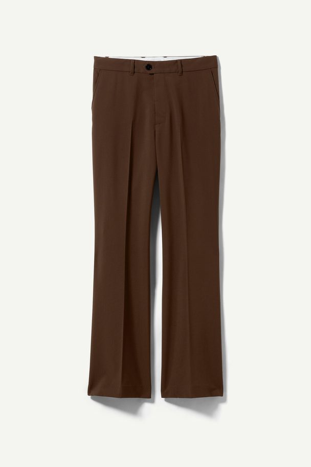 Weekday Franklin Flared Trousers Brown