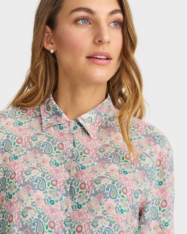 Newhouse Elsa Paisley Linen Shirt