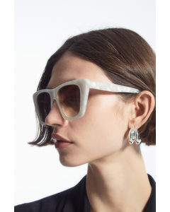 Cat-eye-solglasögon I Oversize-modell Vit