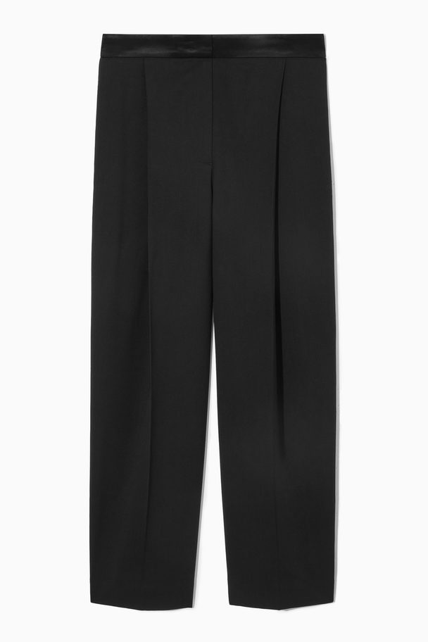 COS High-waisted Straight-leg Trousers Black