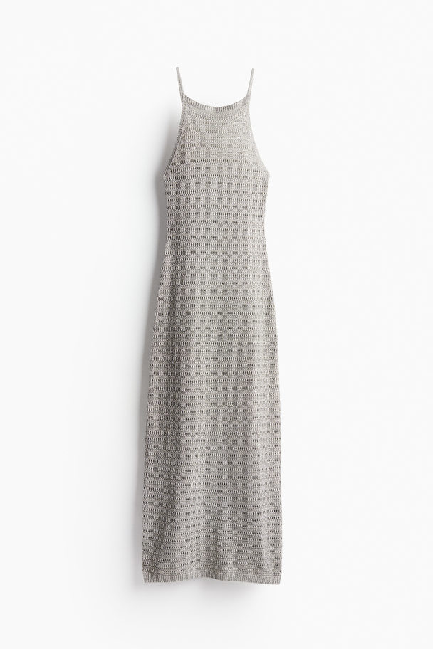 H&M Shimmering Strappy Dress Light Grey/silver-coloured