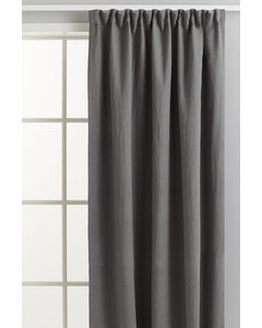 2-pack Linen Blackout Curtain Lengths Grey
