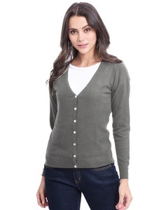 V-neck Cardigan With Silver Buttoning And Buttons On Sleeves