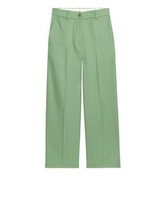 Straight Twill Trousers Green