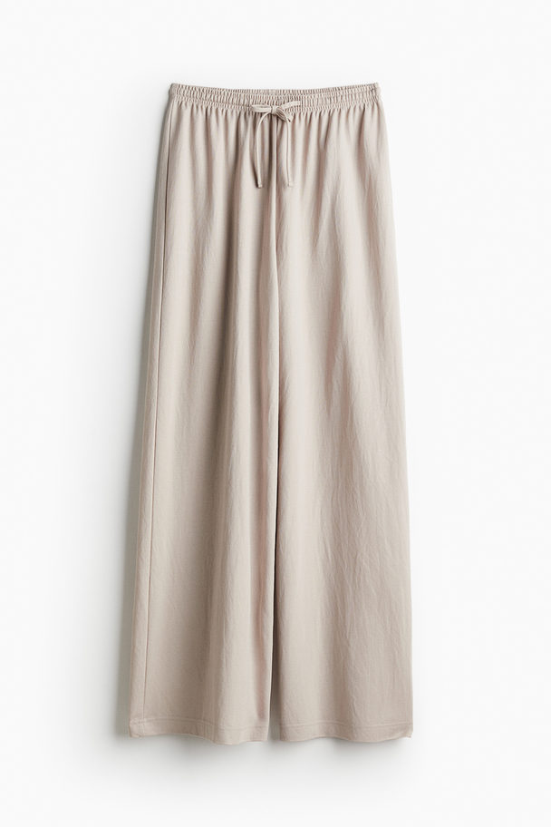 H&M Wide Pull-on Trousers Light Greige