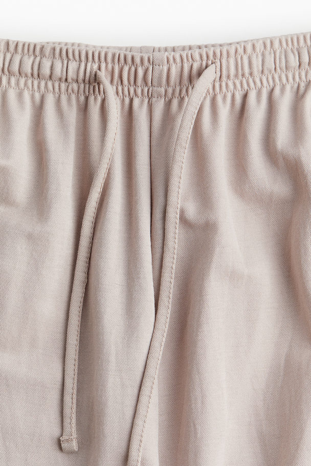 H&M Wide Pull-on Trousers Light Greige