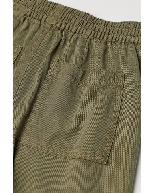 H&M Modal Twill Trousers Green