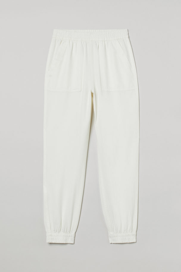 H&M Modal Twill Trousers White