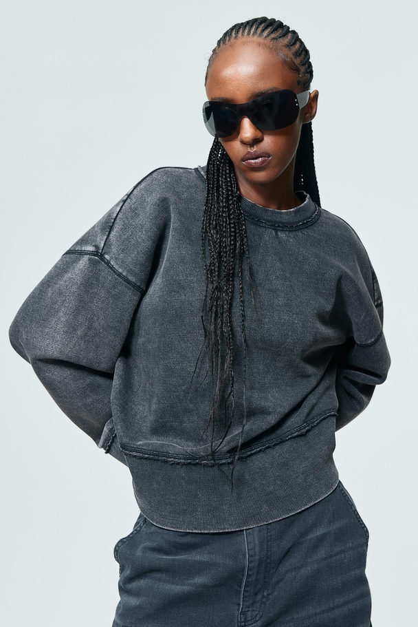 H&M Oversized Sweatshirt Svart