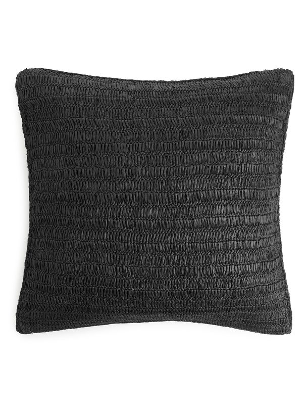 Arket Raffia Straw Cushion Cover 50 X 50 Black