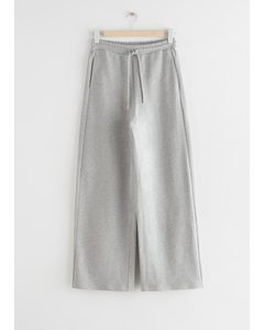 Relaxed Long Drawstring Trousers Grey