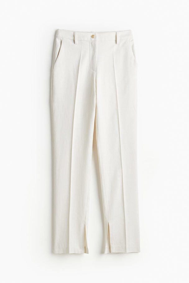 H&M Broek Van Linnenmix Roomwit