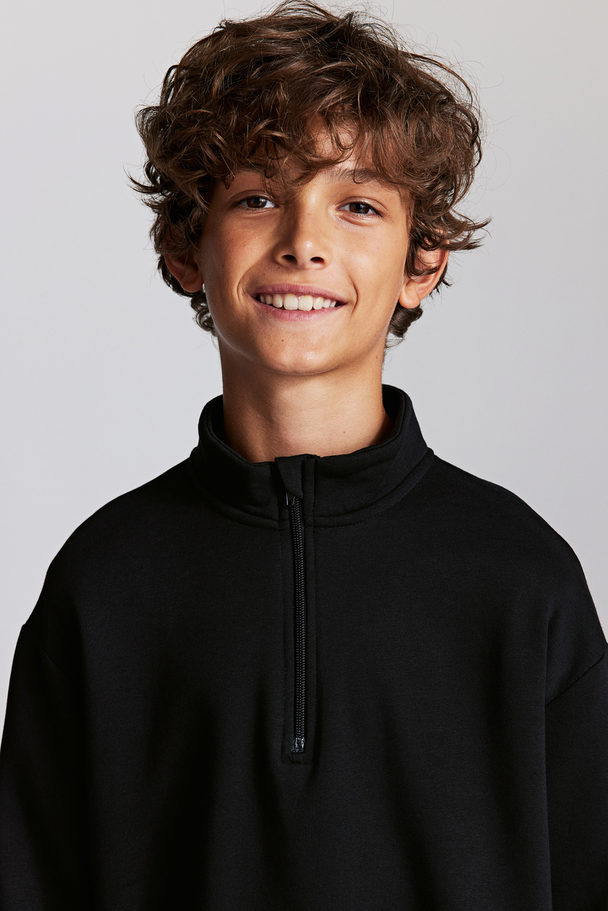 H&M Zip-top Sweatshirt Black