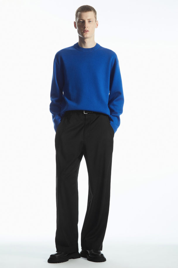 COS Double-faced Merino Wool Jumper Blue
