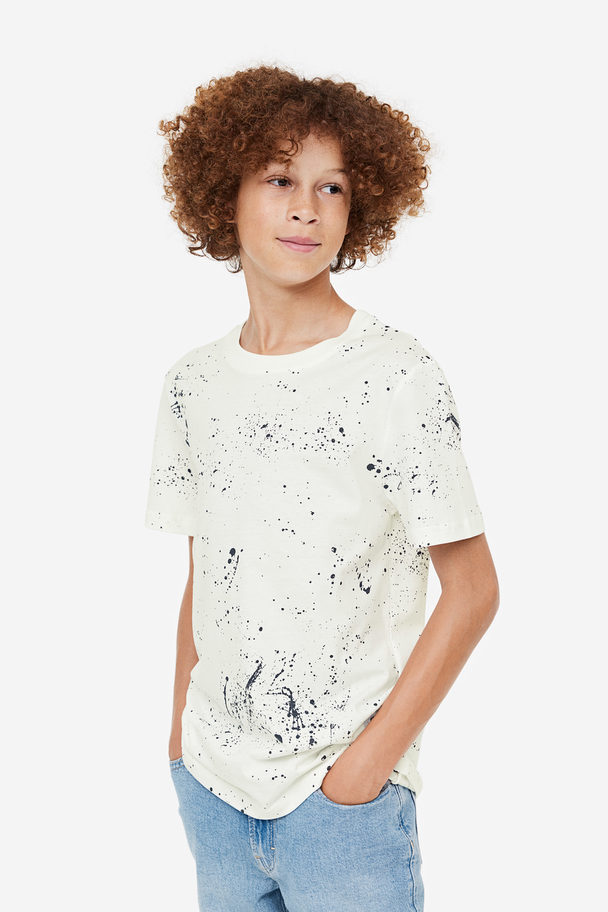 H&M 5er-Pack T-Shirts Schwarz/Weiß/Graumeliert