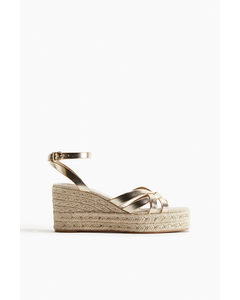 Wedge-heeled Espadrilles Bronze-coloured