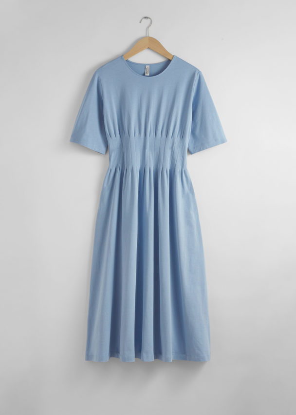 & Other Stories Short-sleeve Midi Dress Blue