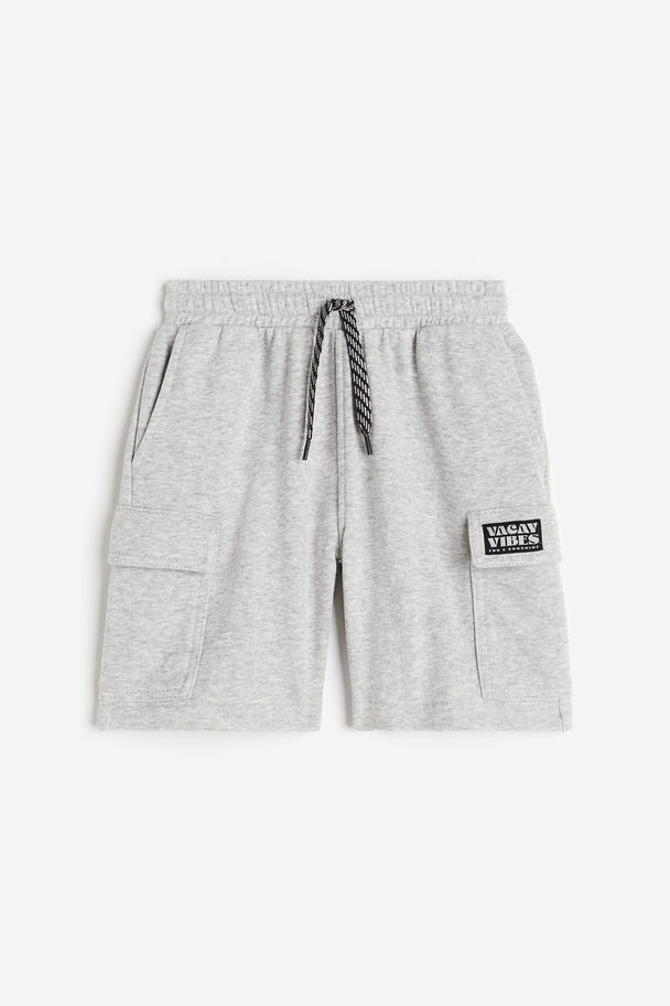 H&M Cargo Sweatshirt Shorts Grey Marl/vacay Vibes