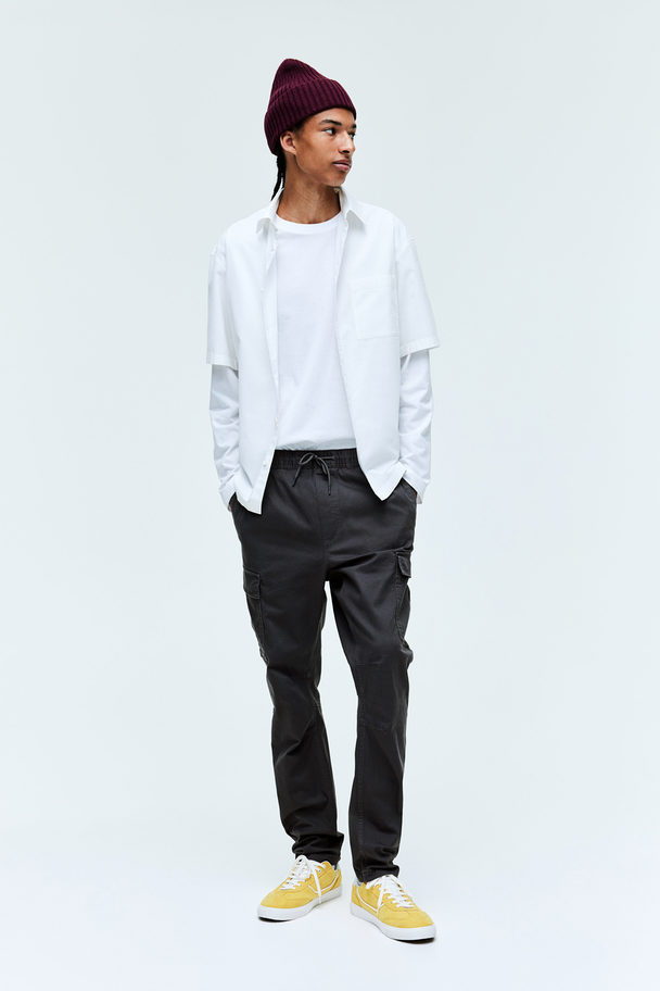 H&M Skinny Fit Cargo Trousers Dark Grey