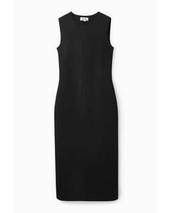 Slim-fit Scuba Dress  Black