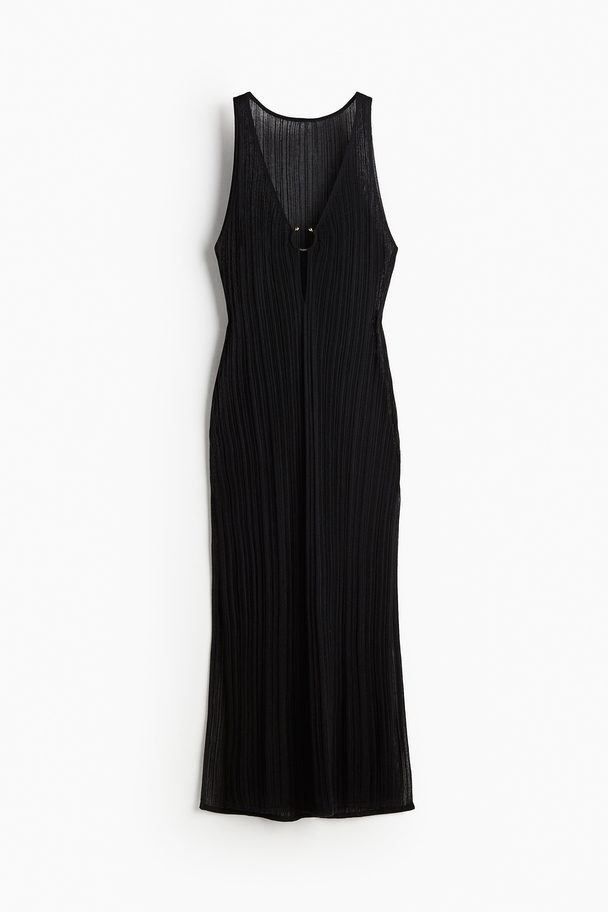 H&M Strandkleid mit Zierring Schwarz