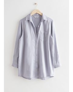 Oversized Linen Shirt Blue