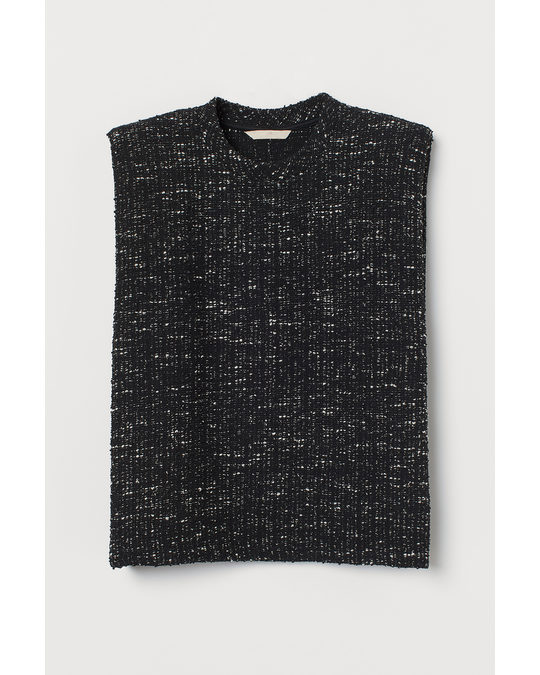 H&M Marled Sweater Vest Black Marl
