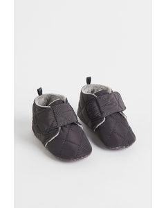 Quilted Slippers Dark Grey