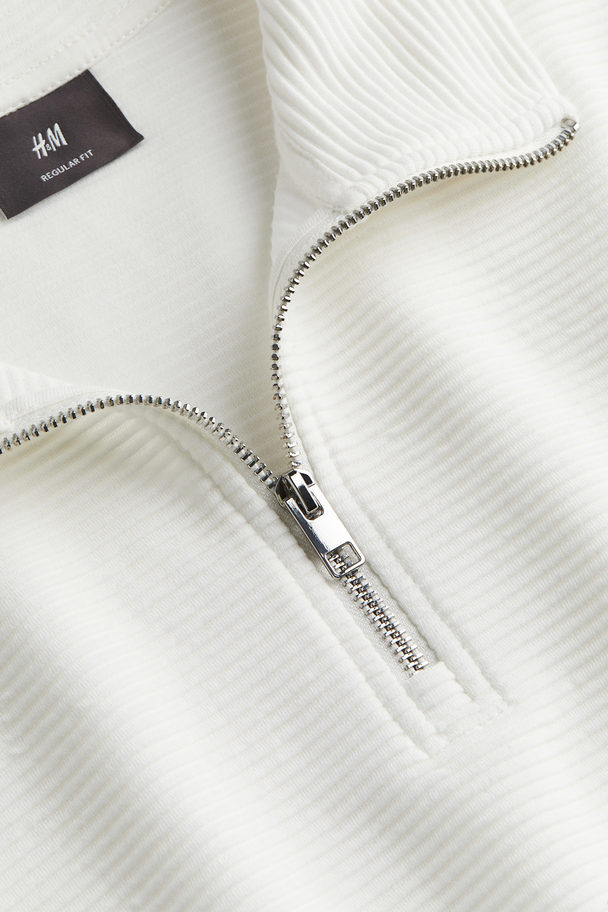 H&M Ziptop-sweater - Regular Fit Wit