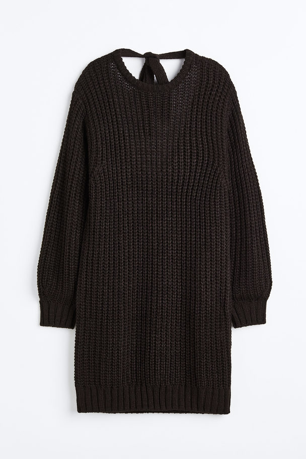 H&M Open-backed Knitted Dress Black
