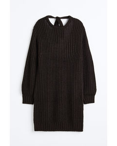 Open-backed Knitted Dress Black