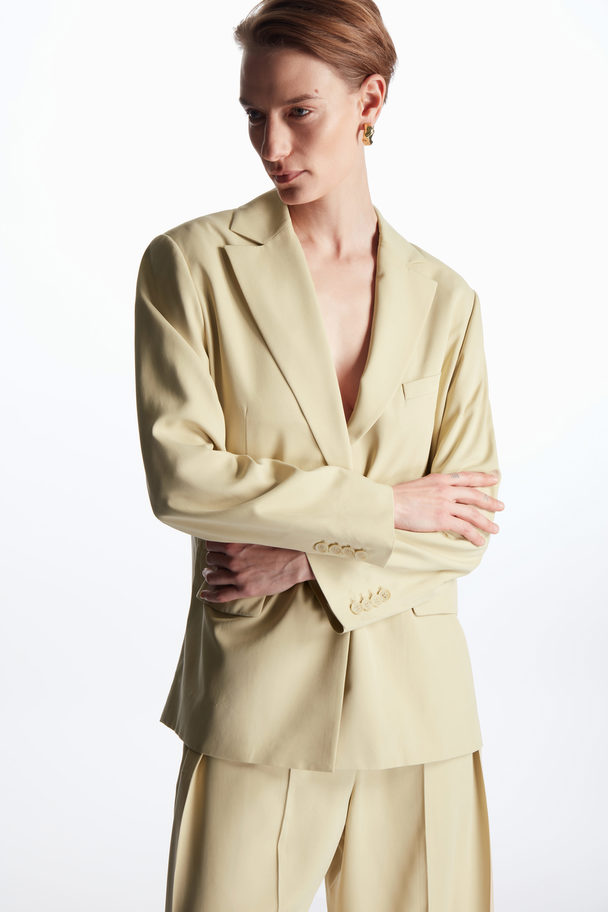 COS Tailored Silk Blazer Beige