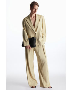 Tailored Silk Blazer Beige