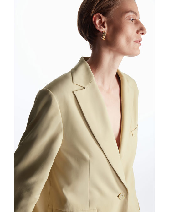 COS Tailored Silk Blazer Beige