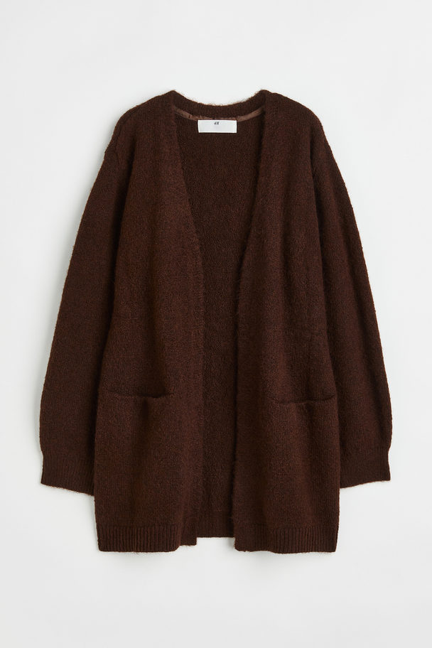 H&M Oversized Cardigan Dunkelbraun