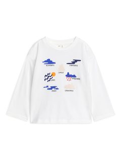Long-sleeve T-shirt White/cloud Print