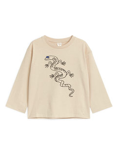 Lange Mouwenshirt Beige/hagedissenprint