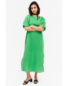Groene Maxi-jurk Met Pofmouwen Groen