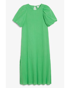 Green Maxi Puff Sleeve Dress Green