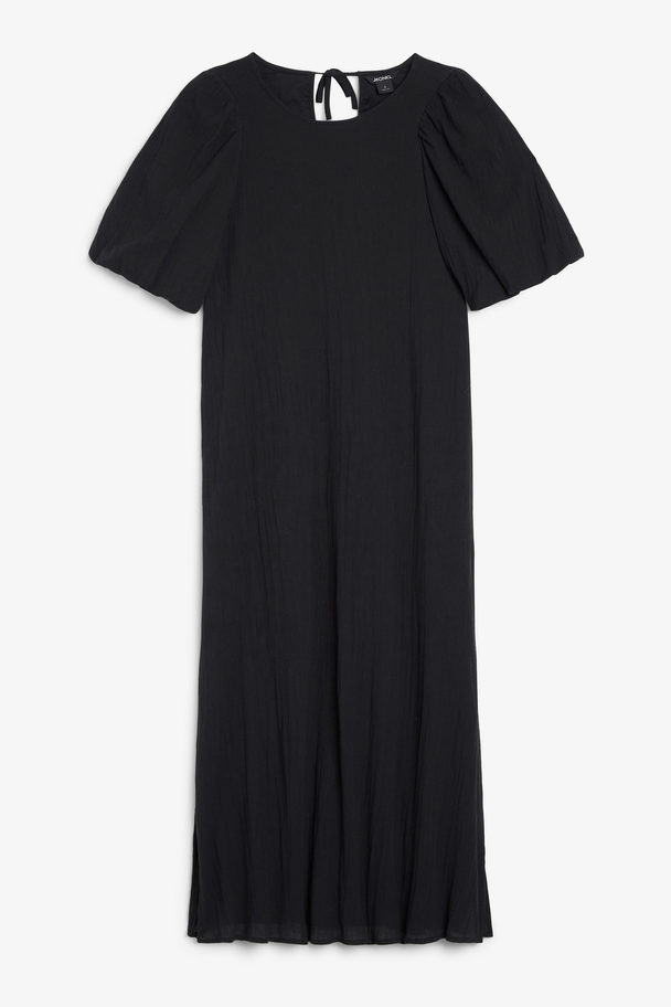 Monki Maxi-jurk Met Pofmouwen Zwart