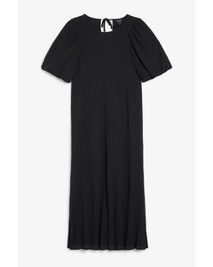 Maxi-jurk Met Pofmouwen Zwart