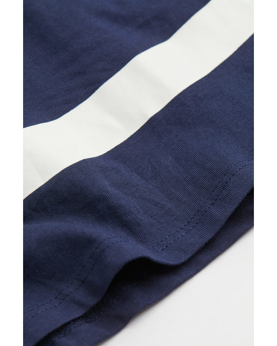 H&M Printed Jersey Dress Dark Blue/yale