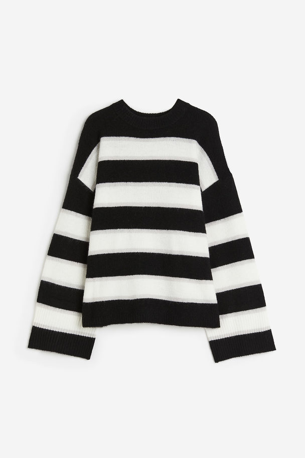 H&M Jumper Black/striped